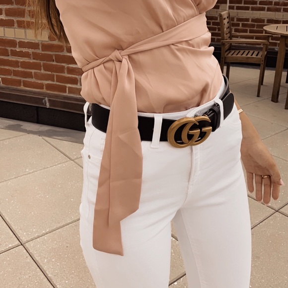 Gucci GG Marmont Leather Belt with Shiny Buckle main image 5